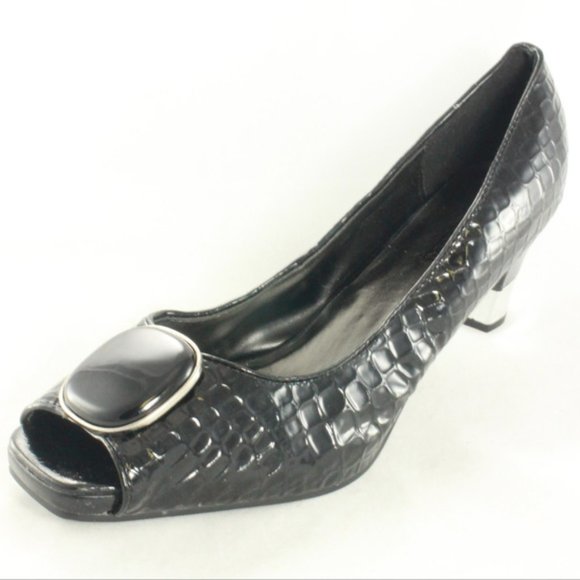Coup D'Etat LTD Black Patent Peep Toe Heel New - Picture 2 of 8
